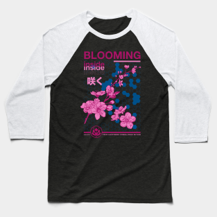 Cherry Blossom Baseball T-Shirt - Bloom Inside by fazli_cakir